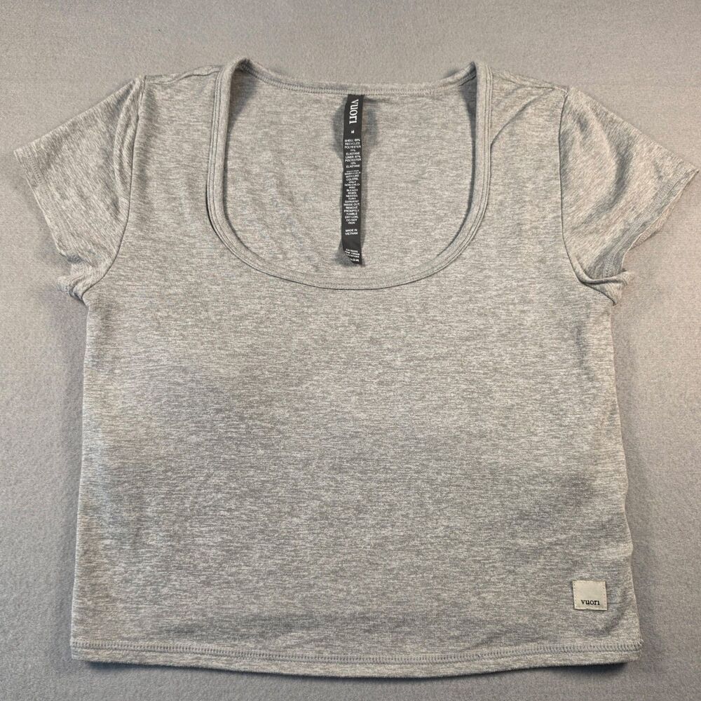 Vuori Gray Scoop Neck Short Sleeve Top – Size M